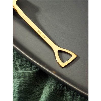 Ложка десертная из нержавеющей стали Magistro «Лопата», длина 15.5 см, форма овальная, цвет золотой