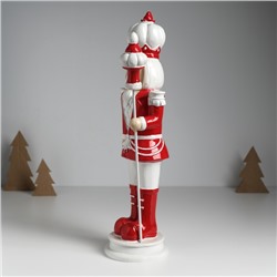 Фигурка полистоун «Щелкунчик в красно-белом мундире, с пикой», 11×11.5×36.5 см