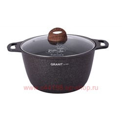 Кукмара Кастрюля Granit ultra blue 6 л стеклянная крышка кгг62а
