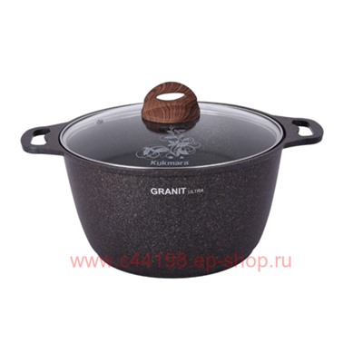 Кукмара Кастрюля Granit ultra blue 6 л стеклянная крышка кгг62а
