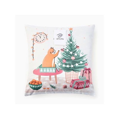 Наволочка декоративная новогодняя «Этель. Новый год» 40×40 см, велюр