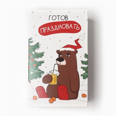 Носки мужские новогодние KAFTAN «Готов праздновать» 2 пары, размер 41-44 (27-29 см)