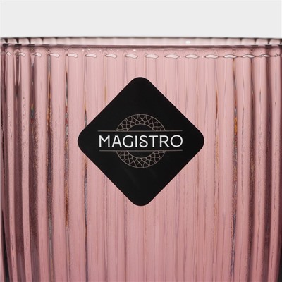 Кувшин для воды Magistro «Грани», 1 л, 13×18.5 см, стекло, розовый