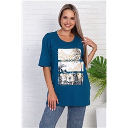 Футболка 786 с рисунком листья пальмы НАТАЛИ, 979120