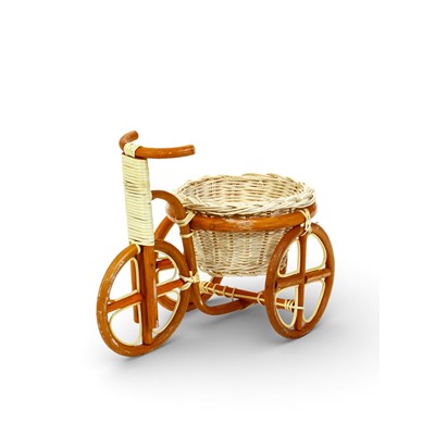 Декоративное кашпо «Велосипед», 31×17×25 см, деревянное, плетёное