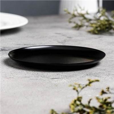 Подсвечник плоский «Чашка», металл, 14 см, чёрный муар