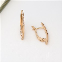 Серьги ювелирная бижутерия коллекция "Дубай" покрытие позолота, вставка: цирконы, цвет: прозрачный, арт.007.200