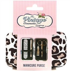 The Vintage Cosmetic Co., Manicure Purse, Leopard Print, 1 Kit