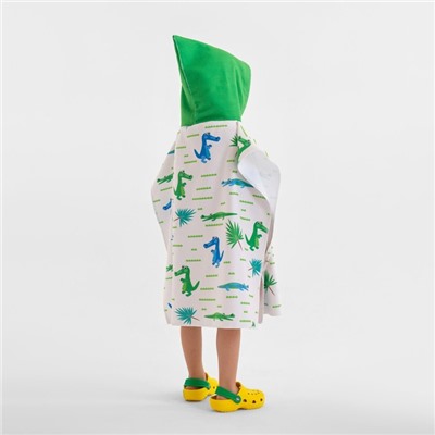 Полотенце-пончо детский LoveLife «Крокодильчики» 60×120 см, микрофибра, 225 г/м²