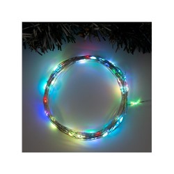 Гирлянда «Нить» 10 м роса, IP20, серебристая нить, 100 LED, свечение мульти (RGB), переливы, 12 В