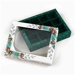 Коробка складная под 12 конфет новогодняя «С Новым годом», 14×18×3.5 см