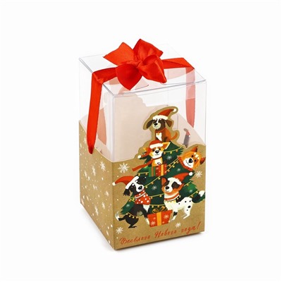 Коробка подарочная новогодняя складная «Весёлого Нового года!», 7×12×7 см