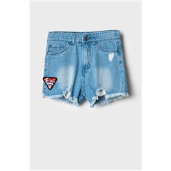 Шорты текстильные джинсовые для девочек PLAYTODAY, 1240784