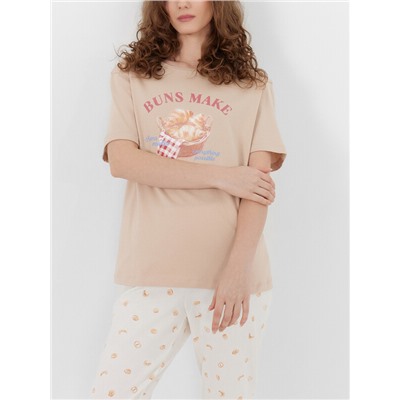 КОМПЛЕКТ ЖЕНСКИЙ (ФУТБОЛКА, БРИДЖИ) 592370