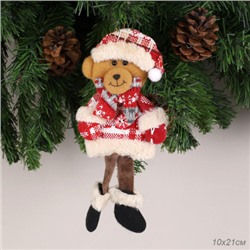 Новогоднее украшение Мишка 21 см / NA122 /уп 100/