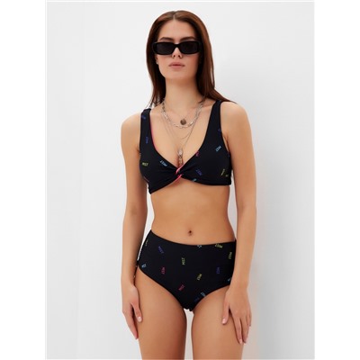 Купальник раздельный с высокой посадкой женский MIST, размер XS, чёрный