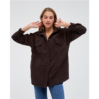 Рубашка женская MINAKU: Casual Collection, размер 48, шоколадный