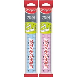 Линейка пластиковая 20 см STUDY UNBREAKABLE суперпрочная 245410 с подвесом Maped