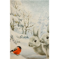 Наволочка декоративная 45х45 Снегирь и зайчики НАТАЛИ, 1071680