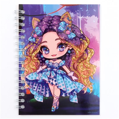 Алмазная мозаика с частичным заполнением для детей на блокноте «Модница», 11×15 см, 48 листов