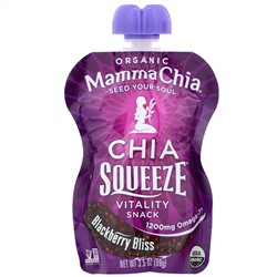 Mamma Chia, Organic Chia Squeeze, Vitality Snack, Blackberry Bliss, 8 Squeezes, 3.5 oz (99 g) Each