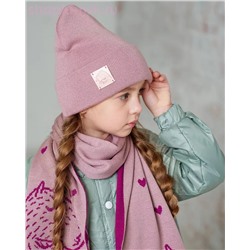 Q 187 D 187 Комплект для девочки (колпак+шарф) (52-54)