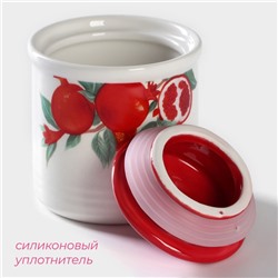 Сахарница-солонка Доляна «Гранат», 150 мл, d=7 см, доломит, белая, красная