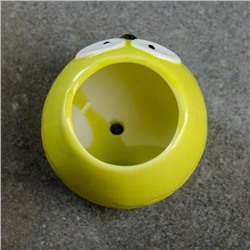 Декоративный горшок для цветов «Сова Гриня», керамический, 150 мл, 5×6 см, жёлтый