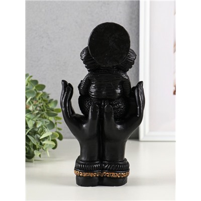 Фигура гипс «Ганеша в руках», 22 см, чёрный