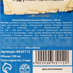 Бальзам «С новым годом» крепкий иммунитет: шиповник, черноплодная рябина, хвоя кедра, хвоя пихты, имбирь, 250 мл.