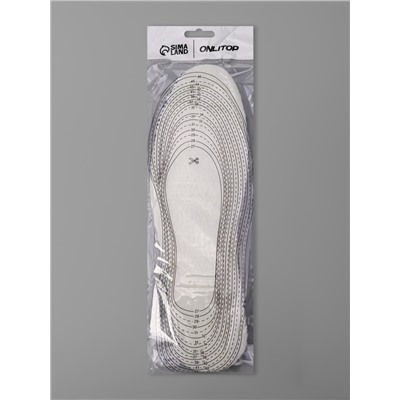 Стельки для обуви, утеплённые, фольгированные, универсальные, р-р RU до 46 (р-р Пр-ля до 45), 29 см, пара, МИКС