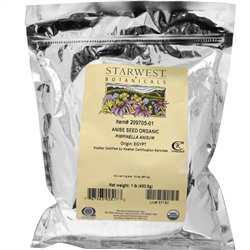 Starwest Botanicals, Anise Seed Whole, Organic, 1 lb