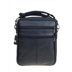 Сумка мужская  из натуральной кожи, цвет черный