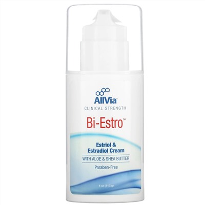 AllVia, Clinical Strength Bi-Estro, крем с эстриолом и эстрадиолом, 113 г (4 унции)
