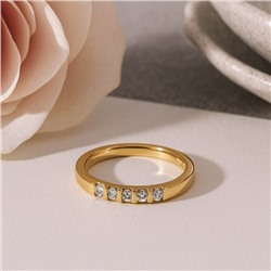 Кольцо 16 р коллекция "Xuping" покрытие позолота, вставка: фианиты, цвет: прозрачный, арт.101.326-16