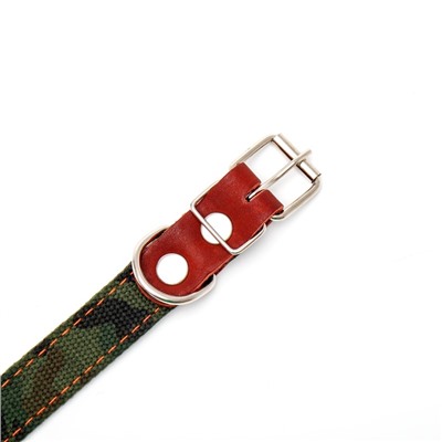 Ошейник брезентовый двухслойный «Камуфляж», 54×2.5 см, ОШ 35-45 см