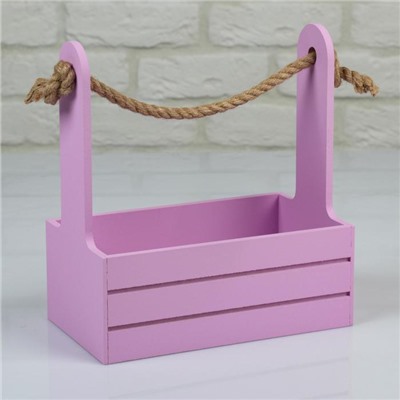 Подарочный ящик Dear, деревянный, ручка - канат, сиреневый, набор 2 шт.