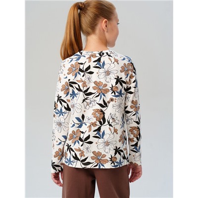 Фуфайка трикотажная для девочек (футболка с длинными рукавами)