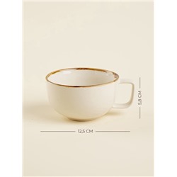 Чайная пара SL Home «Леггеро», 280 мл, блюдце d=14 см, фарфор, бежевая