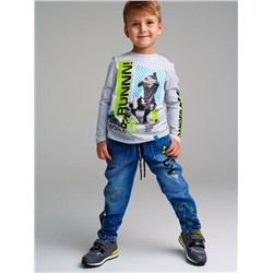 Брюки текстильные джинсовые утепленные флисом для мальчиков