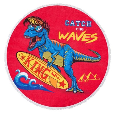 Полотенце пляжное Этель «Поймай волну», d=150 см