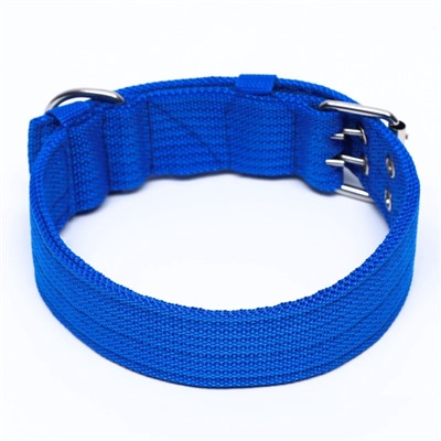 Ошейник четырехслойный, 64×4 см, ОШ 50-58 см, полиэстер, синий