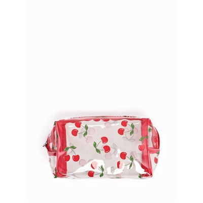 Косметичка женская «Вишенка», для бассейна, на молнии, прозрачная