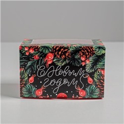 Коробка для капкейков «С Новым годом!» 10×16×10 см