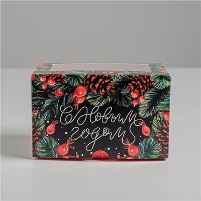 Коробка для капкейков «С Новым годом!» 10×16×10 см