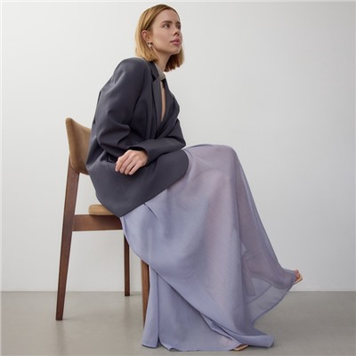 Юбка макси женская MINAKU: Casual Collection, серо-голубая, размер 46