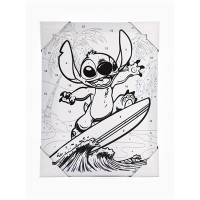 Картина по номерам с подрамником «Стич сёрфер», 30×40 см