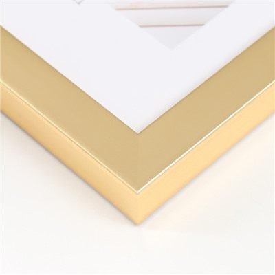 Фоторамка для фото 15×21 см «МИРАМ», пластик под золото, (пластиковый экран)