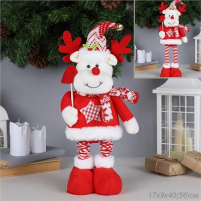 Новогоднее украшение Олень на телескопических ножках 40/56 см / NA111 /уп 60/