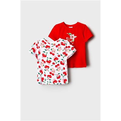 Фуфайка трикотажная для девочек (футболка), 2 шт в комплекте PLAYTODAY, 1242814